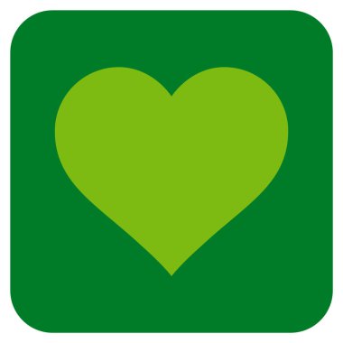 Aşk kalp düz kare vektör simgesi