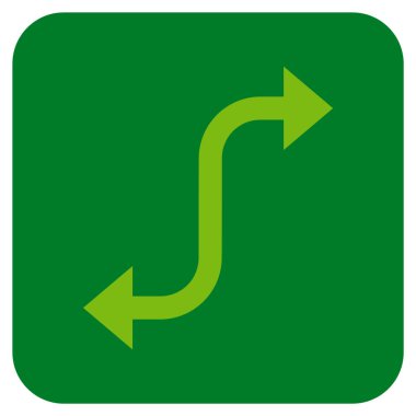 Bend ok düz kare vektör simgesi karşısında