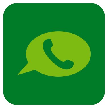 Telefon iletisi düz kare vektör simgesi