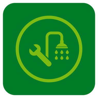 Sıhhi tesisat düz kare vektör simgesi