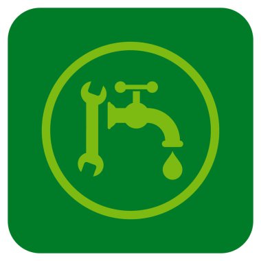 Sıhhi tesisat düz kare vektör simgesi