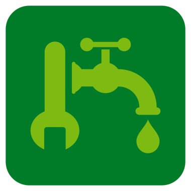 Sıhhi tesisat düz kare vektör simgesi