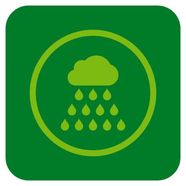 Yağmur bulutu düz kare vektör simgesi