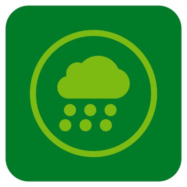 Yağmur bulutu düz kare vektör simgesi