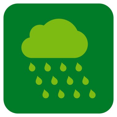 Yağmur bulutu düz kare vektör simgesi