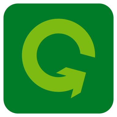 Saatin tersi yönde düz kare vektör simge döndürmek