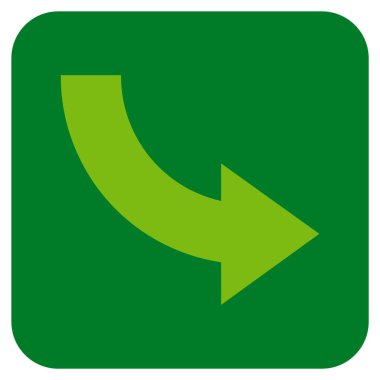 Sağa döndür düz kare vektör simgesi