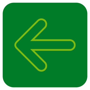 Ok sol düz kare vektör simgesi yuvarlak