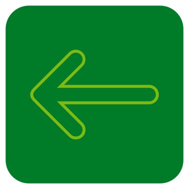 Ok sol düz kare vektör simgesi yuvarlak