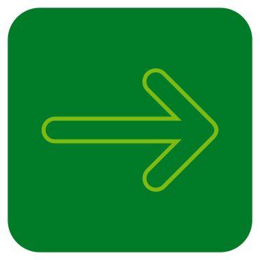 Yuvarlak ok sağ düz vektör simgesi kare