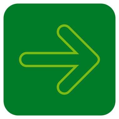 Yuvarlak ok sağ düz vektör simgesi kare