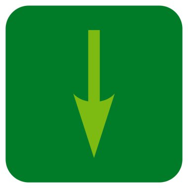 Düz kare vektör simgesi aşağı ok keskin