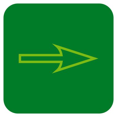 Keskin ok sağ düz vektör simgesi kare