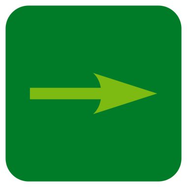 Keskin ok sağ düz vektör simgesi kare