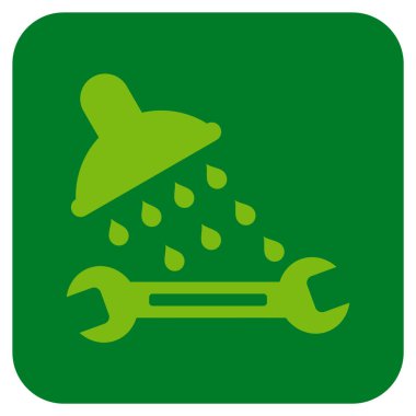 Duş sıhhi tesisat düz kare vektör simgesi