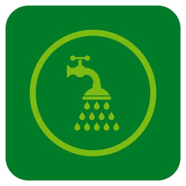 Duş musluk düz kare vektör simgesi