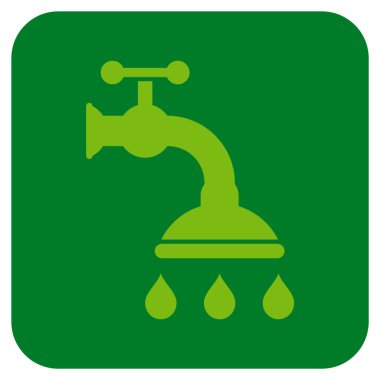 Duş musluk düz kare vektör simgesi