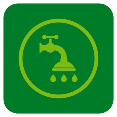 Duş musluk düz kare vektör simgesi