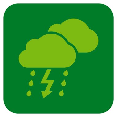 Fırtına bulutları düz kare vektör simgesi