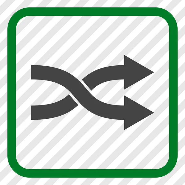 Shuffle pilar rätt vektor ikonen i en ram — Stock vektor