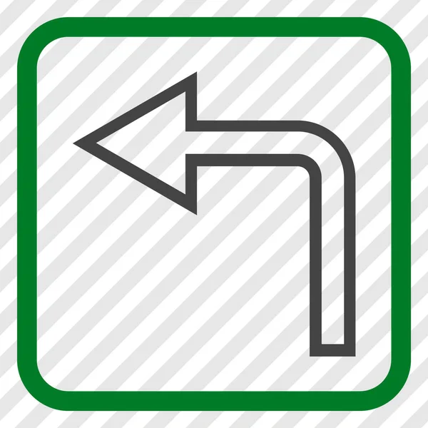 Gira l'icona vettoriale sinistra in una cornice — Vettoriale Stock