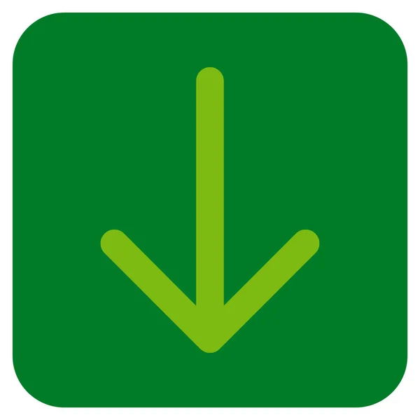 Seta para baixo plana vetor quadrado ícone — Vetor de Stock