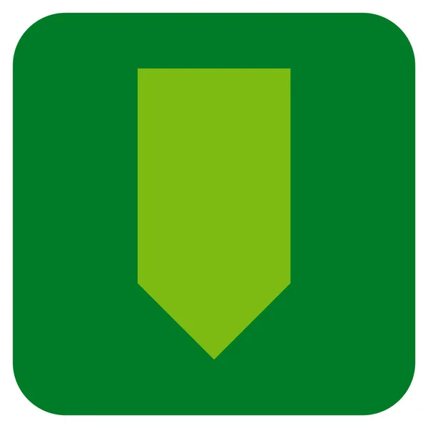 Direção para baixo plana vetor quadrado ícone —  Vetores de Stock
