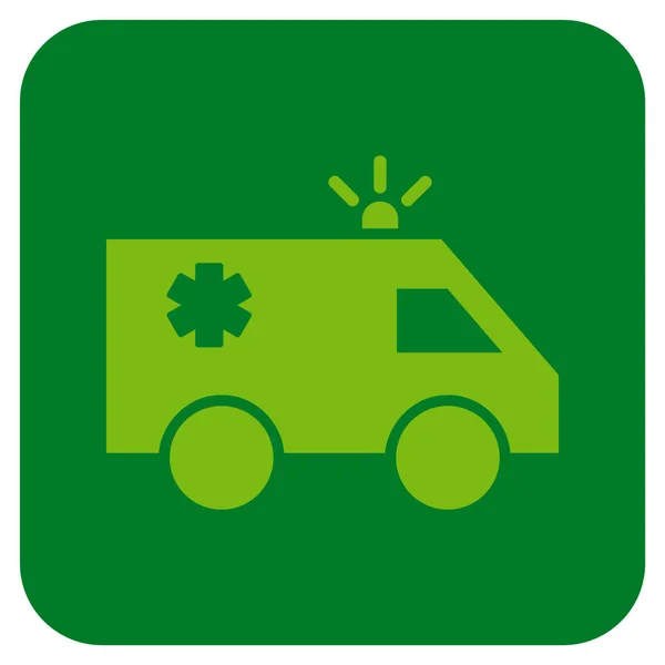 Emergency Car Flat Squared Vector Icon — Stock Vector