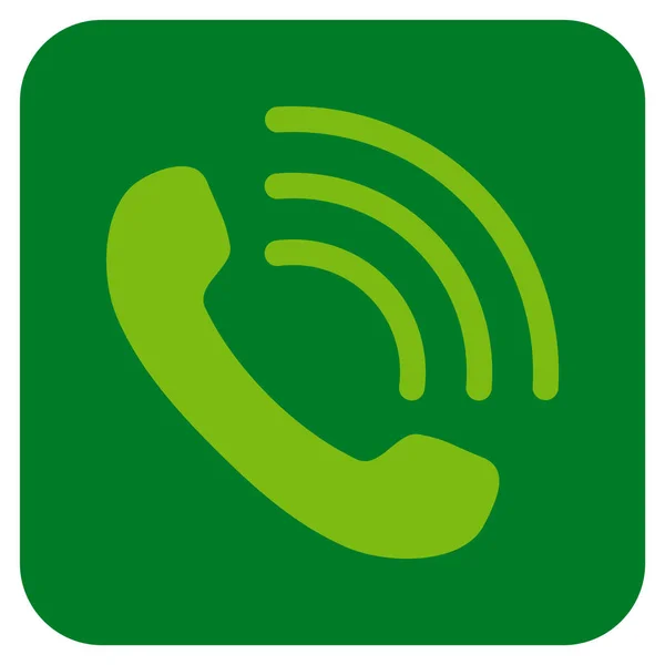 Phone Call Flat Squared Vector Icon — Stock Vector