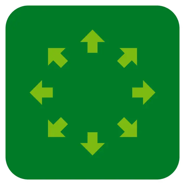 Радиальные стрелки плоская квадратная векторная икона — стоковый вектор