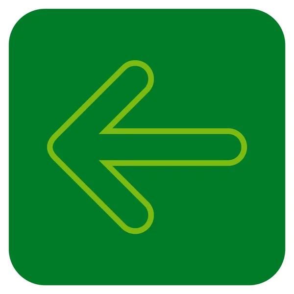 Freccia arrotondata sinistra piatto quadrato icona vettoriale — Vettoriale Stock