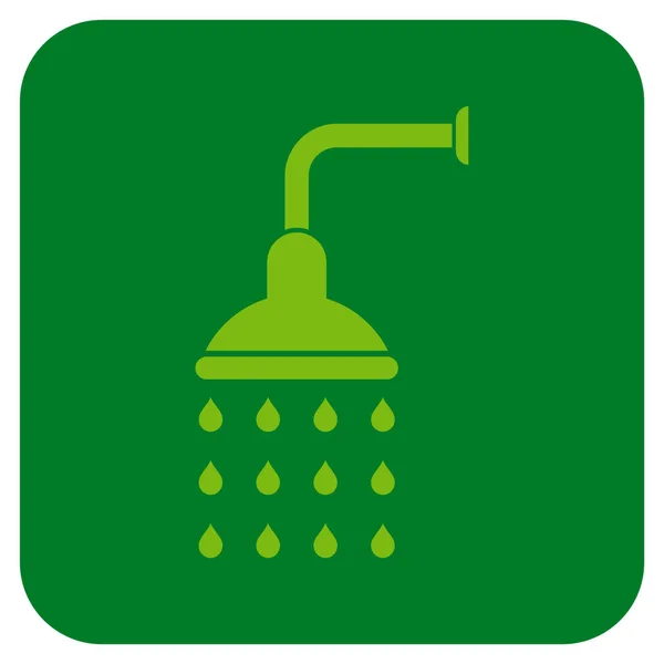 Shower Flat Squared Vector Icon — Stock Vector