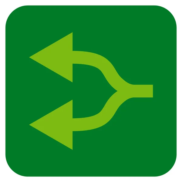 Flechas divididas izquierda plana cuadrada Vector icono — Vector de stock