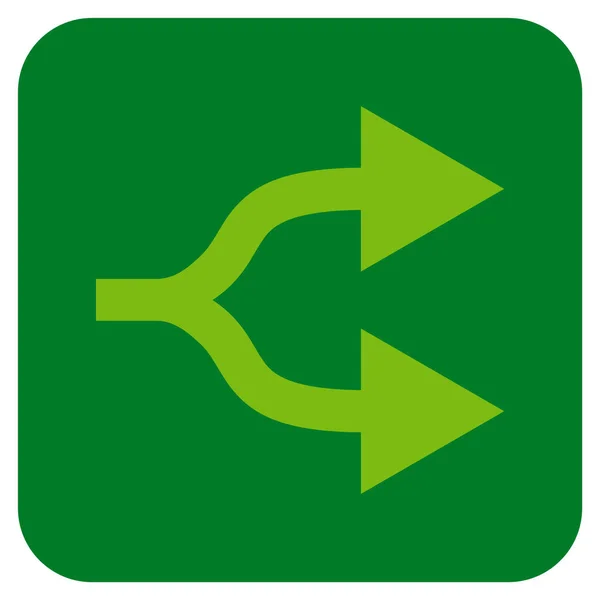Split Pfeile rechts flache quadratische Vektorsymbol — Stockvektor