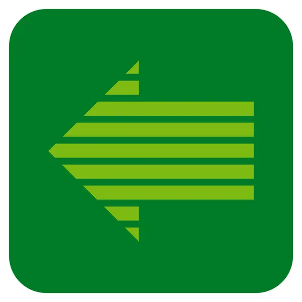 Stripe Seta esquerda plana vetor quadrado ícone — Vetor de Stock