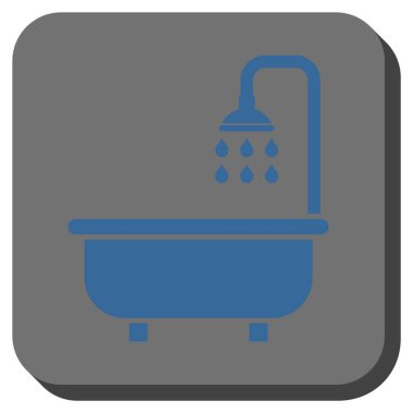 Duş Banyo yuvarlak kare vektör simgesi