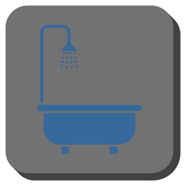 Duş Banyo yuvarlak kare vektör simgesi