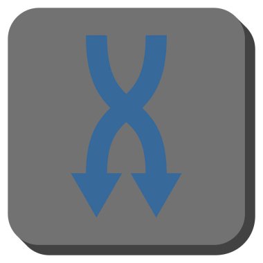 Yuvarlatılmış Kare vektör simgesi aşağı okları shuffle