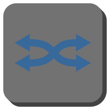 Okları yatay yuvarlak kare vektör simge shuffle