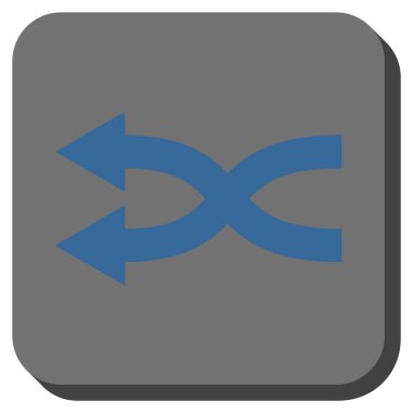 Shuffle oklar sola yuvarlak kare vektör simgesi