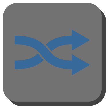 Oklar sağ yuvarlak kare vektör simge shuffle