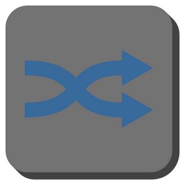 Oklar sağ yuvarlak kare vektör simge shuffle