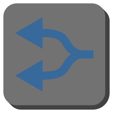 Split oklar sola yuvarlak kare vektör simgesi