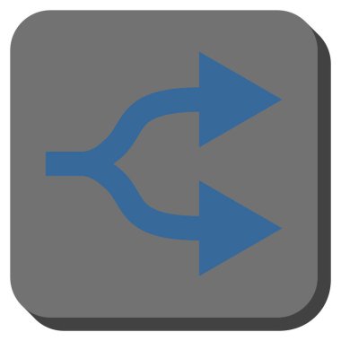 Bölünmüş oklar sağ yuvarlak kare vektör simgesi