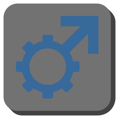 Teknolojik Potence yuvarlak kare vektör simgesi