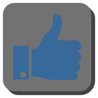 Başparmak yukarı yuvarlak kare vektör simgesi