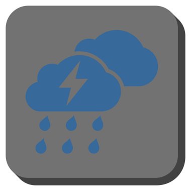 Fırtına bulutları yuvarlak kare vektör simgesi