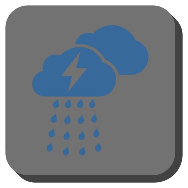 Fırtına bulutları yuvarlak kare vektör simgesi