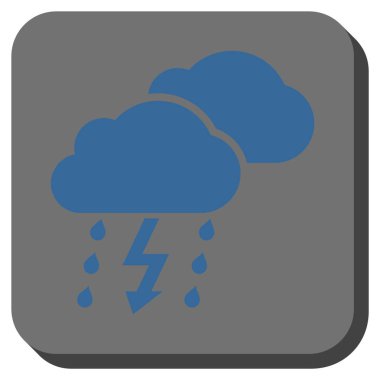 Fırtına bulutları yuvarlak kare vektör simgesi