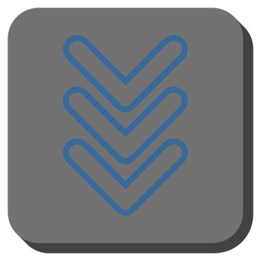 İşaretçiyi yuvarlatılmış kare vektör simgesi aşağı üçlü